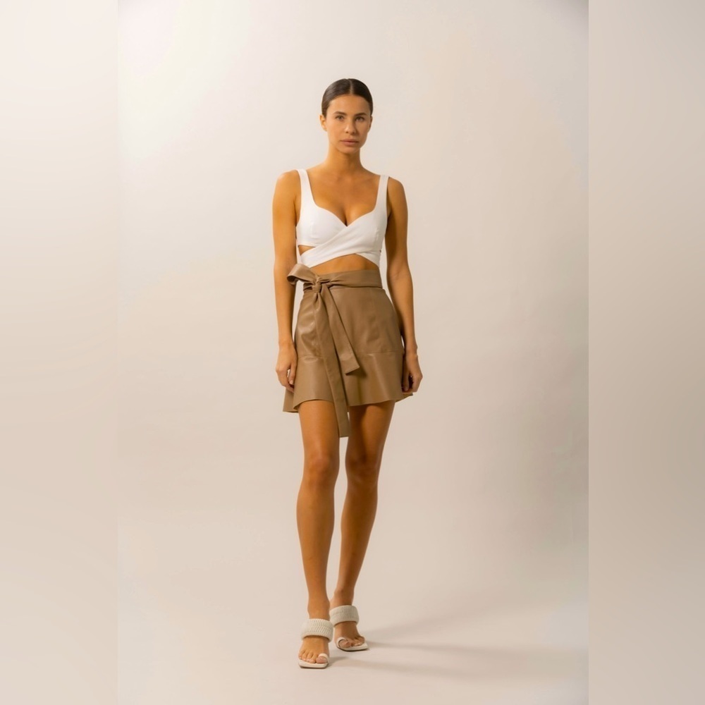 NONchalant Tan Mini Skirt